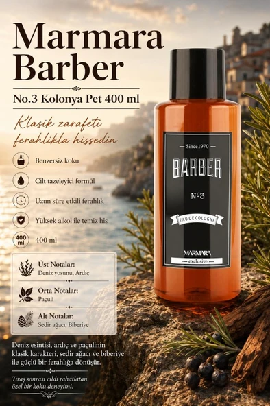 Marmara Barber EDC Kolonya No:3 400 Ml Dragon - Resim 2