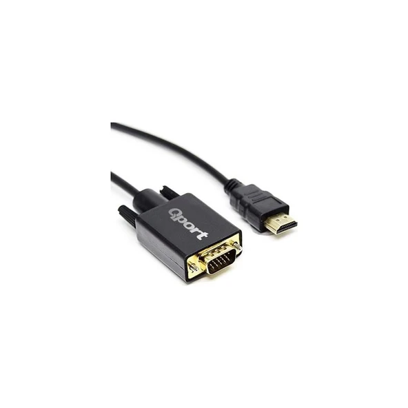 QPORT Q-HVG18 HDMI TO VGA 1,8MT DÖNÜŞTÜRÜCÜ KABLO ürün görseli 1
