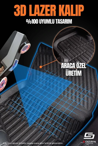 S-Dizayn Citroen Berlingo Panelvan 3D Pro Havuzlu Ön 2'li Paspas 2019 Üzeri A+ Kalite ürün görseli 1