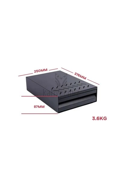SİYAH METAL KAHVE POSA ÇEKMECESİ ürün görseli 1