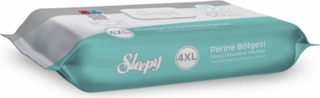 Sleepy Perine Bölgesi ve Vücut Temizleme Islak Mendil Havlu 50 Yaprak (Ebat 4xl) Tekli Pk ürün görseli 1