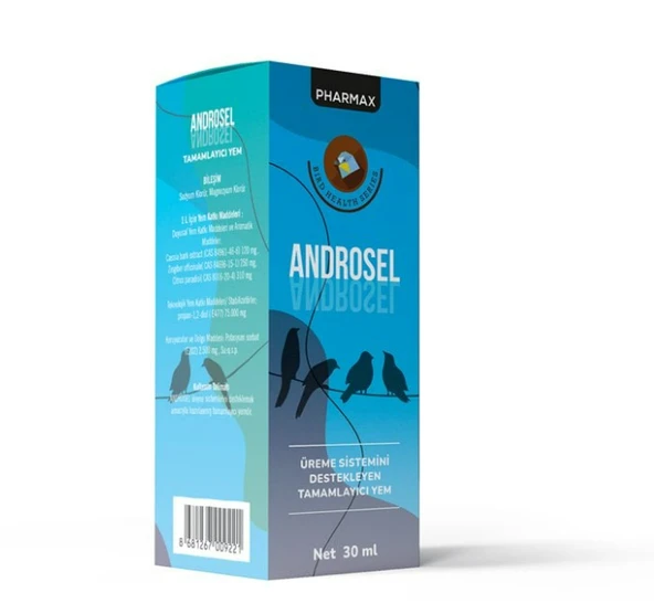 Pharmax Androsel Kuş Üreme ve Kuluçka Desteği 30 ml (E Vitamini ve Selenyum, Yumurta Verimi Artırıcı) ürün görseli 1