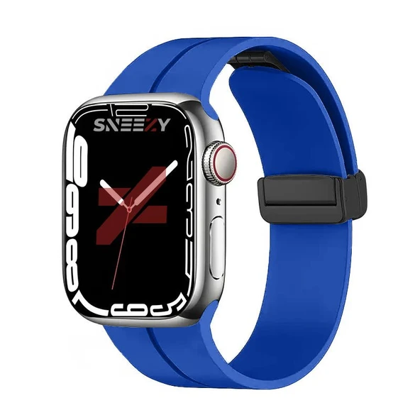 Apple Watch 38mm 40mm 41mm Seri 1 2 3 4 5 6 7 8 Se Uyumlu Coastal Manyetik Tokalı Silikon Kordon  Mavi ürün görseli 1