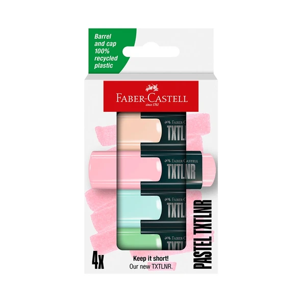 Faber-Castell Fosforlu Kalem Mini Textliner Pastel 4x 5030 154214 ürün görseli 1