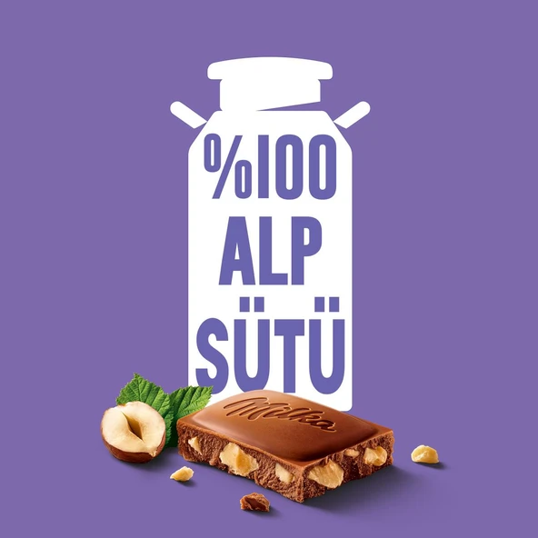 Milka Fındıklı Tablet Çikolata 80g - 6 Adet - Resim 3