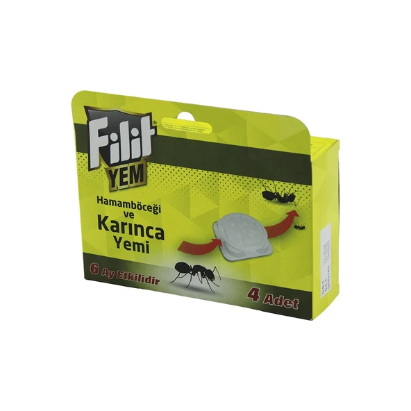 FİLİT  4PCS  KARINCA - HAMAM BÖCEK  YEMİ   6AY ETKİLİ - İSTASYON   YEM: 1.5GR X 4AD.=6GR (5224) ürün görseli 1