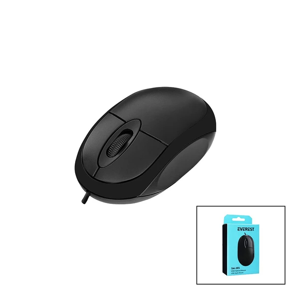 EVEREST SM-385  KABLOLU USB   1200 DPI  OPTİK MOUSE  KUTULU (5224) ürün görseli 1