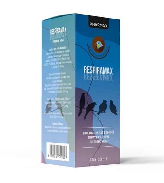 Pharmax Respiramax Tüm Kafes Kuşlarına Özel Anında Etkili Solunum Rahatlatıcı Takviye 30 ml ürün görseli 1