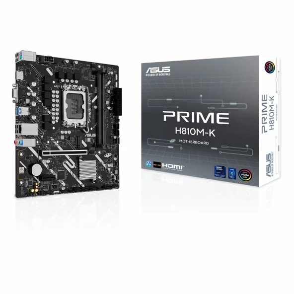 Asus Prime H810M-K DDR5 (6400MHz)OC M.2 VGA/HDMI PCIe 4.0 1851P mATX Anakart ürün görseli 1