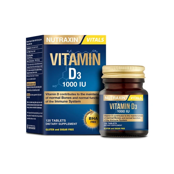 Nutraxin D3 Vitamin 1000 IU 120 Tablet ürün görseli 1