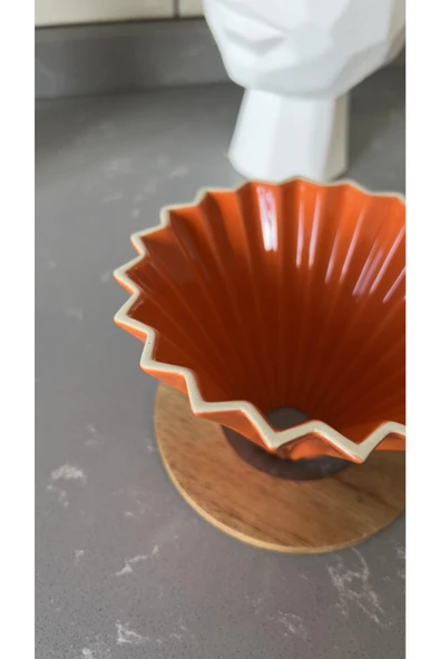 Ahşap Standlı Dripper – Turuncu - Resim 5