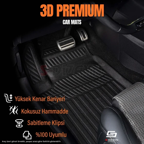 S-Dizayn Bmw 3 Serisi E46 3D Pro Havuzlu Paspas 1997-2006 A+ Kalite ürün görseli 1