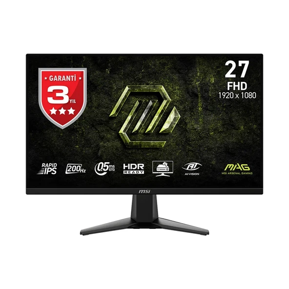 MSI 27" MAG 275F E20 1920x1080 FHD FLAT RAPID IPS 200HZ 0.5MS ADAPTIVE-SYNC GAMING MONITÖR ürün görseli 1