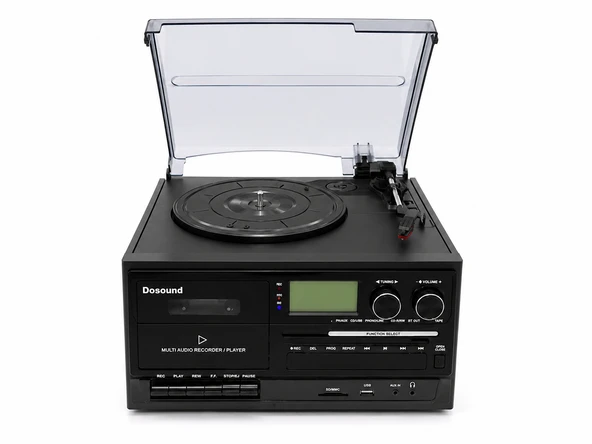 Dosound TR-17 Ahşap Çok Fonksiyonlu Pikap Kaset CD USB Bluetooth Müzik Sistemi ürün görseli 1