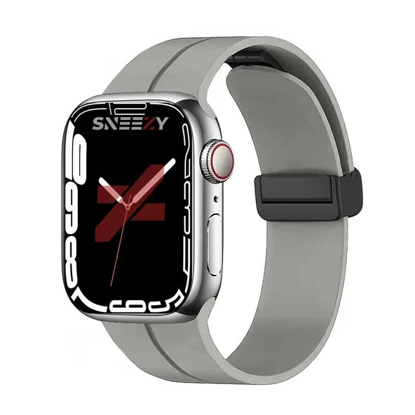 Apple Watch 38mm 40mm 41mm Seri 1 2 3 4 5 6 7 8 Se Uyumlu Coastal Manyetik Tokalı Silikon Kordon  Taş Gri ürün görseli 1