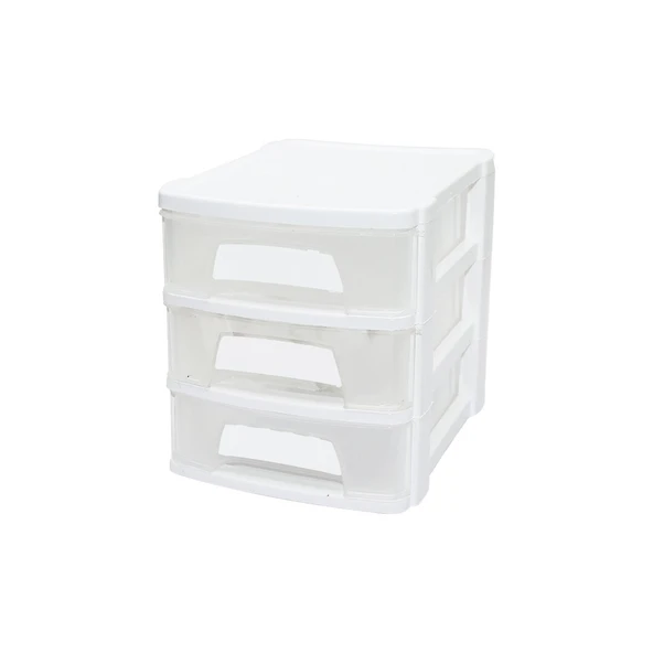 TONTON - NO:1 ÇEKMECE 3 KATLI 21.5X16.5X18.5 CM - SİYAH VEYA BEYAZ RENK GÖNDERİLİR (5224) ürün görseli 1