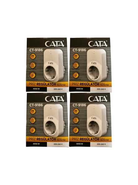 CATA CT-9186 Akım Korumalı Tekli Topraklı Priz 4LÜ PAKET ürün görseli 1