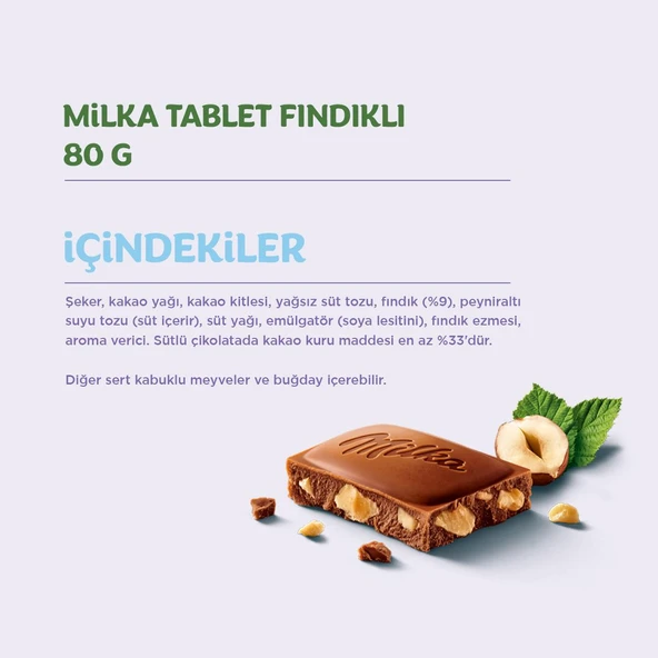 Milka Fındıklı Tablet Çikolata 80g - 6 Adet - Resim 6