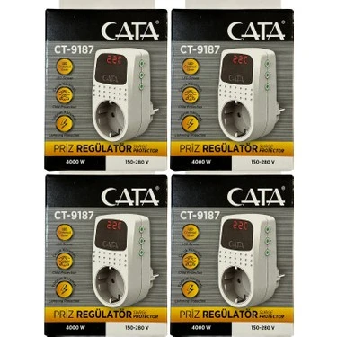 Cata Ct 9187 Akım Korumalı Priz Regülatör Ct-9187 4LÜ PAKET ürün görseli 1