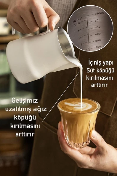Paslanmaz Çelik Pitcher 500 ml (Beyaz) ürün görseli 1