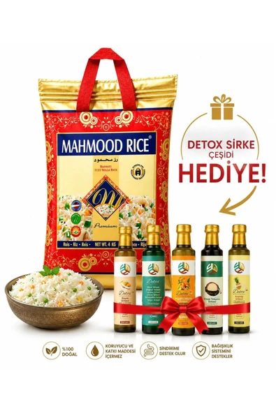 MAHMOOD RİCE 1121 BASMATİ PİRİNÇ 4 KG +PROMAR ANANASLI DETOX 250 ML (HEDİYE) ürün görseli 1