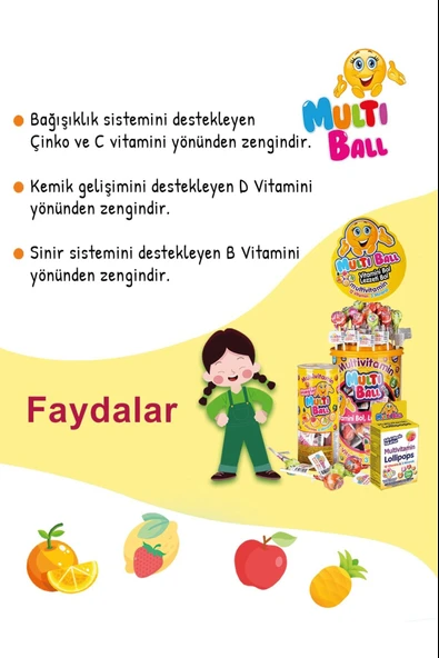 Multiball Lolipop Vitamin 15'li - Resim 2