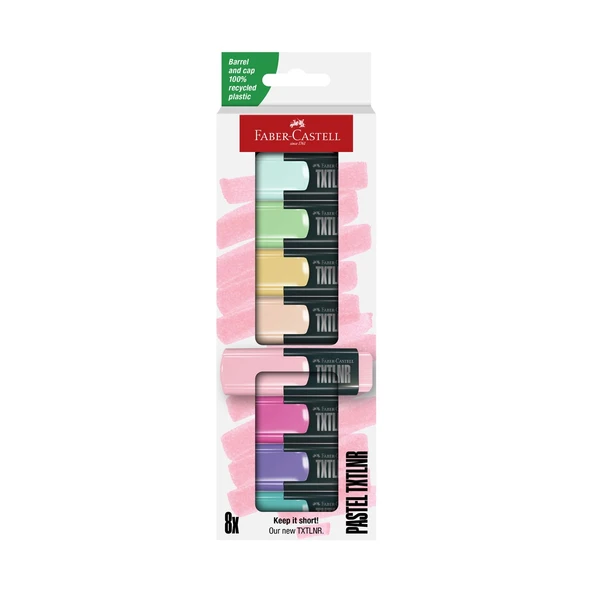 Faber-Castell Fosforlu Kalem Mini Textliner Pastel 8x ürün görseli 1