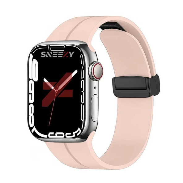 Apple Watch 38mm 40mm 41mm Seri 1 2 3 4 5 6 7 8 Se Uyumlu Coastal Manyetik Tokalı Silikon Kordon  Pudra ürün görseli 1