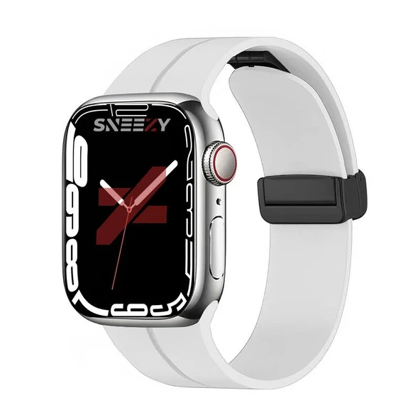 Apple Watch 38mm 40mm 41mm Seri 1 2 3 4 5 6 7 8 Se Uyumlu Coastal Manyetik Tokalı Silikon Kordon  Beyaz ürün görseli 1