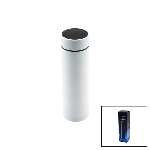 BEYAZ LED DERECE GÖSTERGELİ   304-ÇELİK  TERMOS  500ML  FİLTRELİ 12 SAAT SICAK - SOĞUK TUTMA (5224) ürün görseli 1