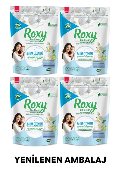 Roxy Toz Sabun Bahar Çiçekleri 800gr x 4 (Yeni Ambalaj) ürün görseli 1