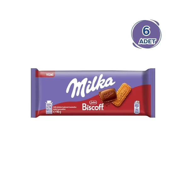 Milka Biscoff Tablet Çikolata 90 g - 6 Adet ürün görseli 1