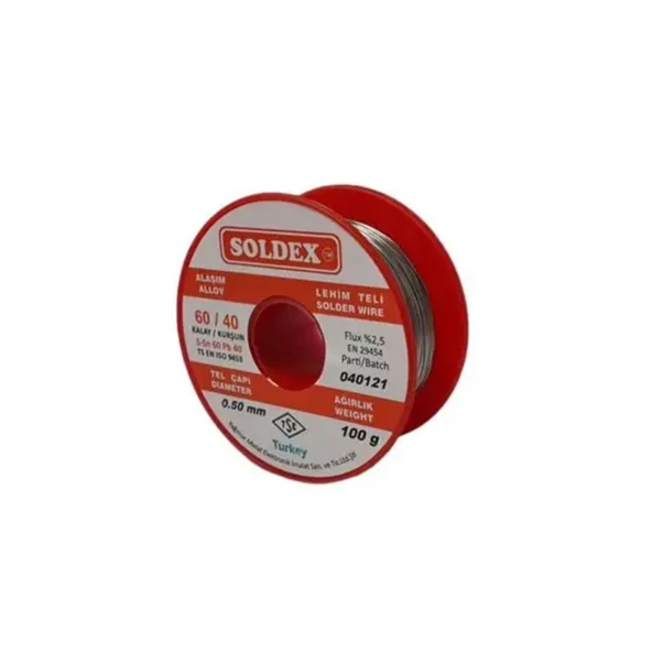 60/40 Lehim Teli 100 gr 0,50 mm (Sn:60 / Pb:40) ürün görseli 1