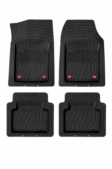 Universal 4D Havuzlu Oto Paspas A Kalite Tüm Araçlara Uyumlu Siyah Oto Paspas Seti Suv-Hatchback-Sedan ürün görseli 1