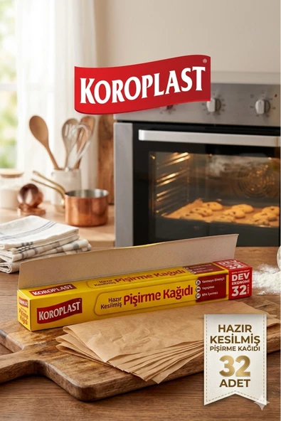 Koroplast Hazır Kesilmiş Pişirme Kağıdı Dev Ekonomi 32 Adet ürün görseli 1
