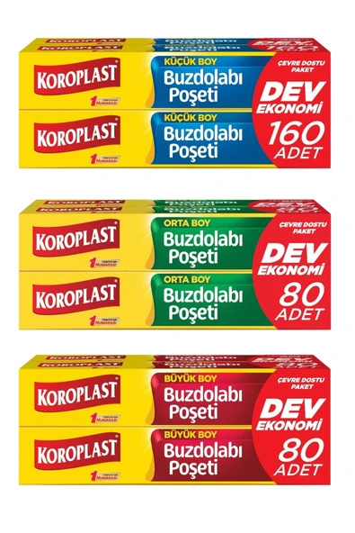 Koroplast Buzdolabı Poşeti (Küçük + Orta + Büyük Boy) 3 Adet ürün görseli 1