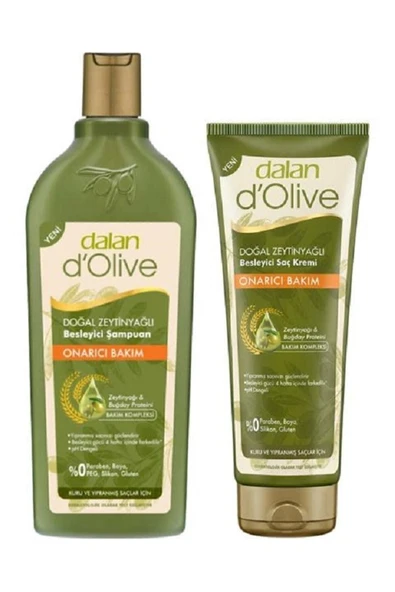 Dalan D'olive Onarıcı Bakım Şampuanı 400 ml Saç Kremi 200 ml ürün görseli 1