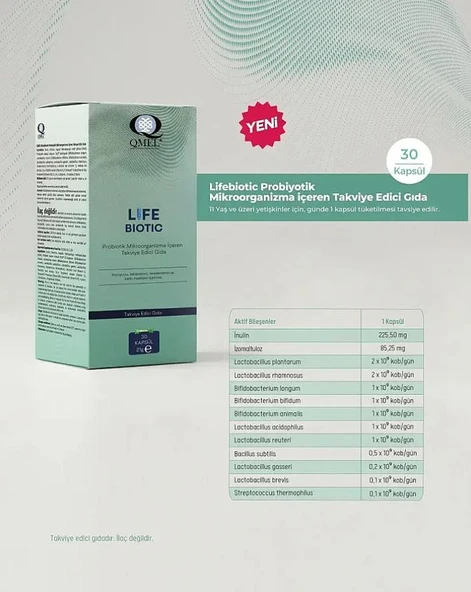 QMEL Lifebiotic 30 Kapsül - Resim 2