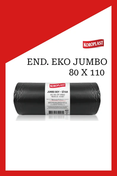 Koroplast Eko Endüstriyel Çöp Torbası Jumbo Siyah 1 Rulo 10 Adet ürün görseli 1