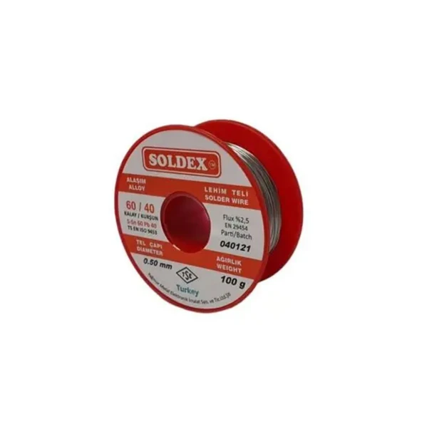 60/40 Lehim Teli 100 gr 0,50 mm (Sn:60 / Pb:40) ürün görseli 1