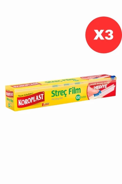 Koroplast Streç film 100 metre (KESME BIÇAĞI HEDİYELİ! ) X3 ürün görseli 1