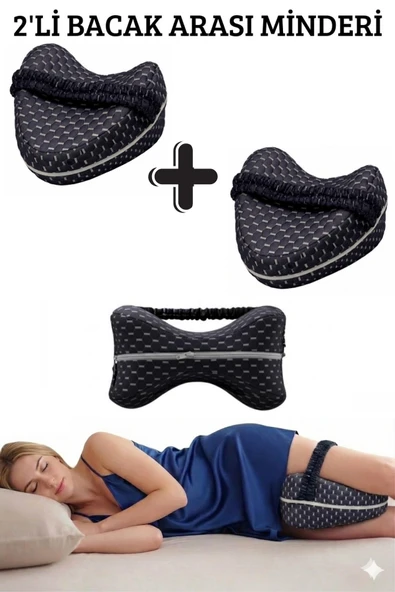 Ankaflex 2li Ortopedik Bacak Arası Diz Yastığı Yan Yatanlar İçin Ergonomik Visco Uyku Minderi Lastikli ürün görseli 1