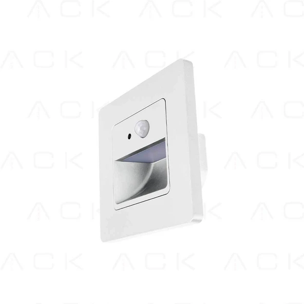 ACK 1W BEYAZ SENSÖRLÜ MERDİVEN KORİDOR ARMATÜRÜ (BEYAZ KASA) ürün görseli 1