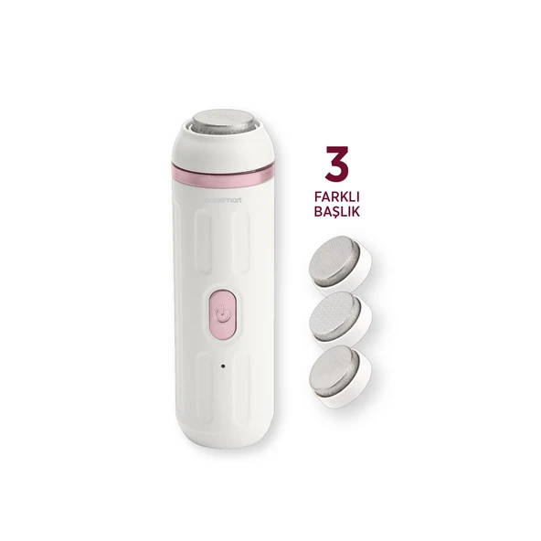 Polosmart PBS818 Şarjlı 2 Modlu 3 Başlıklı Topuk Törpüsü Beyaz ürün görseli 1