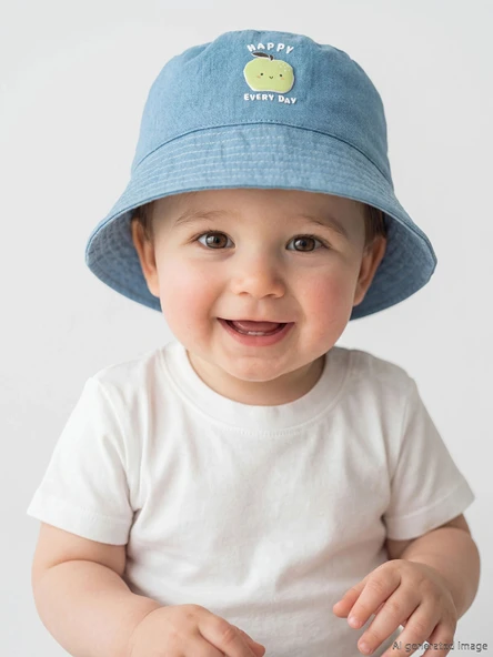 LCW baby İndigo Baskılı Erkek Bebek Bucket Şapka ürün görseli 1