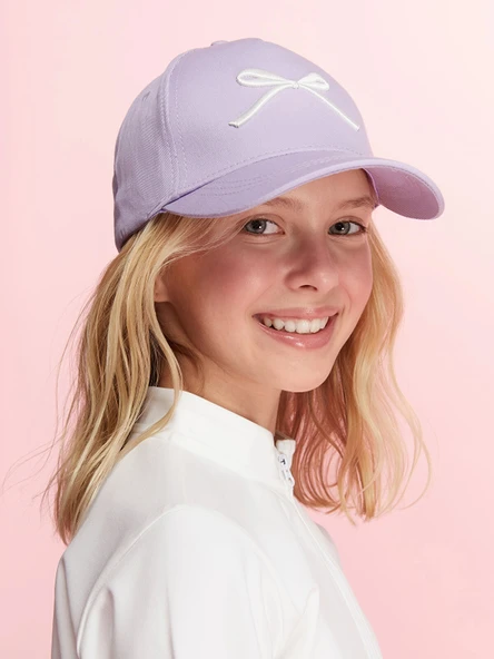 LCW ACCESSORIES Lila Fiyonk Detaylı Kız Çocuk Kep Şapka ürün görseli 1