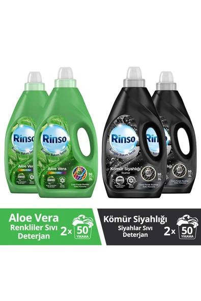 Rinso Sıvı Deterjan Aloe Vera Renki 3lt 2adet Sıvı Deterjan Kömür Siyahlığı Siyah 3lt 2adet ürün görseli 1