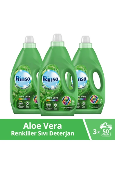Rinso Aloe Vera Renkliler için Sıvı Deterjan 3 L x 3 Adet ürün görseli 1