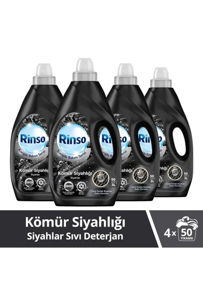 Rinso Sıvı Deterjan Kömür Siyahlığı Siyahlar 3lt 4 Adet ürün görseli 1