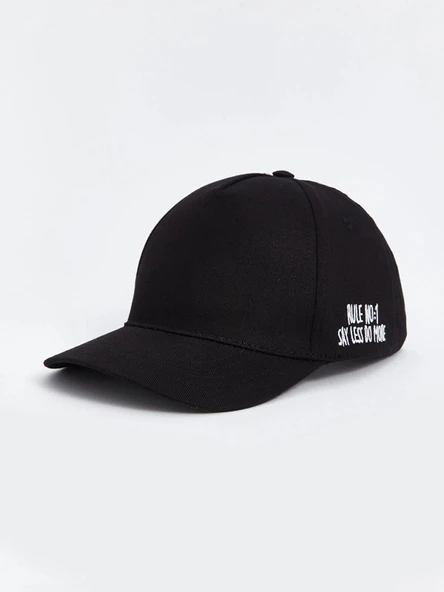 LCW ACCESSORIES Siyah Yazı Nakışlı Kız Çocuk Kep Şapka ürün görseli 1